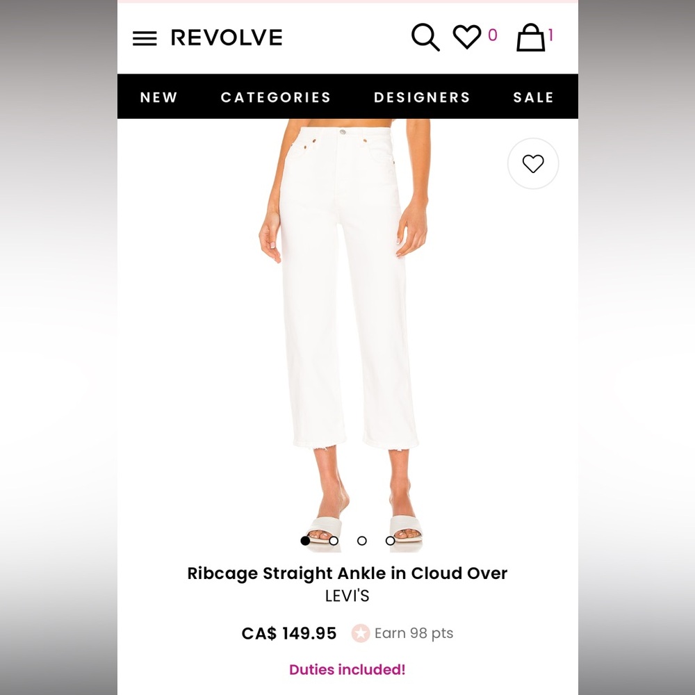 Levi’s ribcage straight ankle jeans
